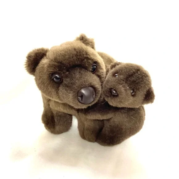 Brown Mom and Cub Bear Plush Stuffed Animals 7”x10” Arctic Circle - Picture 4 of 8